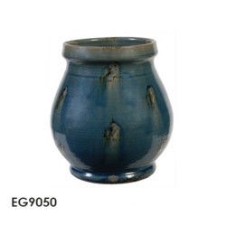 vasija ceramica azul s  22x24