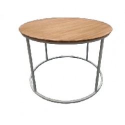 mesa circ madera white 60x40