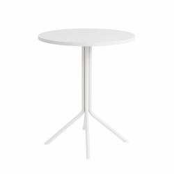 mesa baja circular blanca