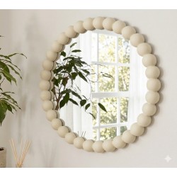 espejo circular ceuta blanco